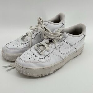 Nike Air Force One Sz US Kids 6.5Y-Wmns 5.5-Triple White‎ Low Cut Shoes Leather